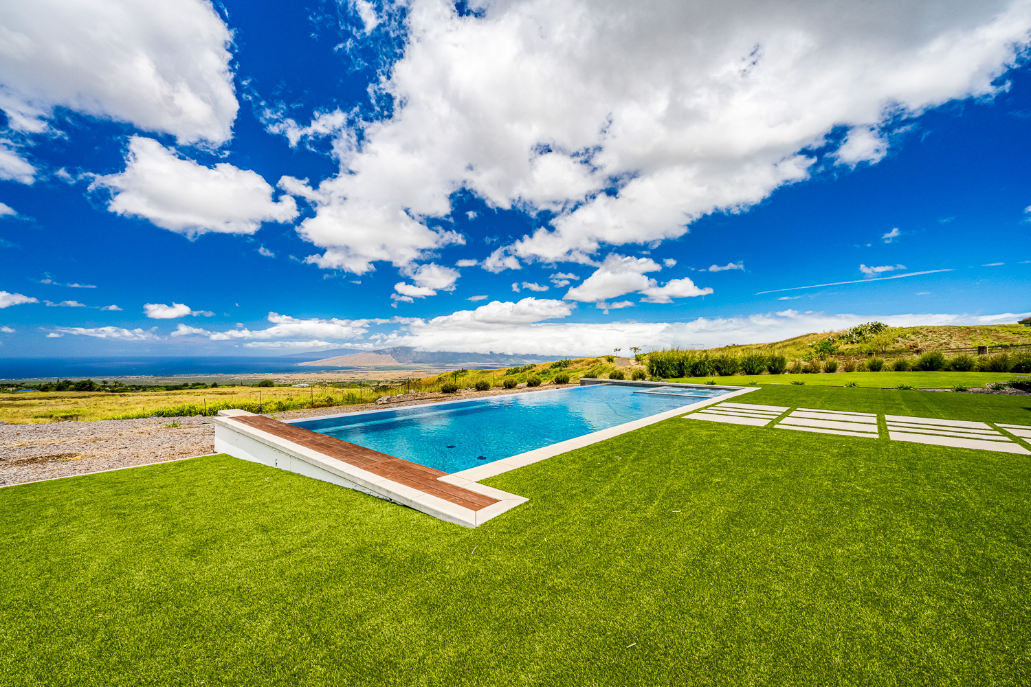 Pool and bi-coastal views at 100 Kalelemuku Place